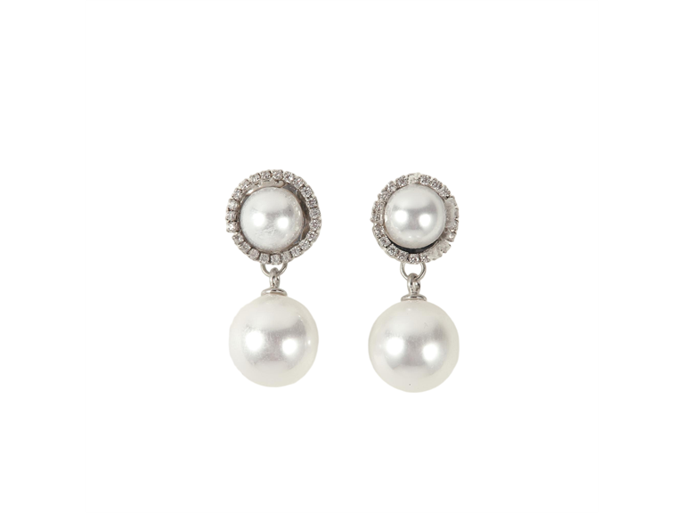 SS Double Mother of Pearl Drop Earrings