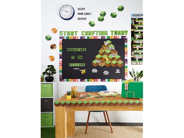 Eureka Minecraft Adventure is an Attitude Bulletin Board Set