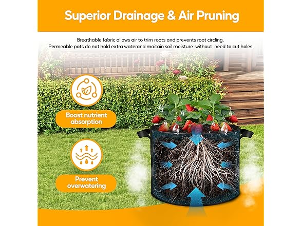 Simple Deluxe Grow Bags 5 Gallon 10 Pack