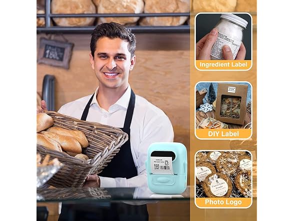 Mini Bluetooth Label Maker Barcode Printer