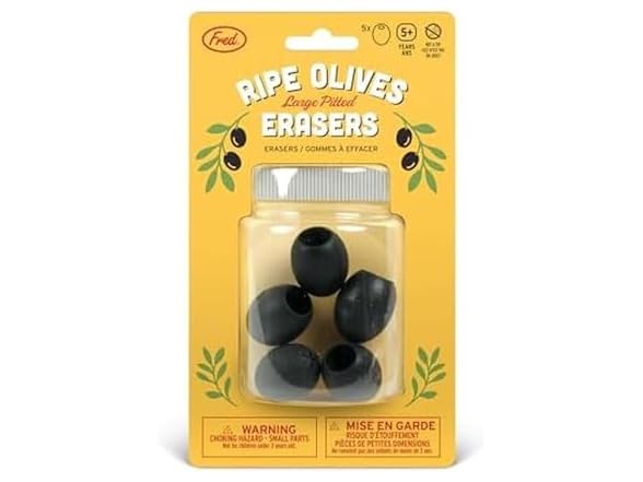 Genuine Fred Genuine Fred Olive ERASERS, Set of 5, Quali