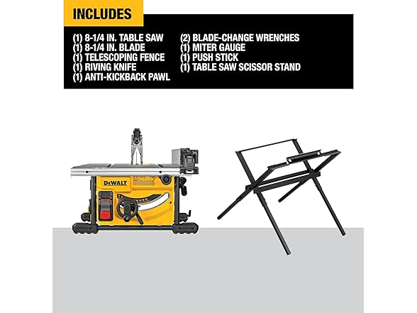 DEWALT DWE7485WS Portable Table Saw with Stand