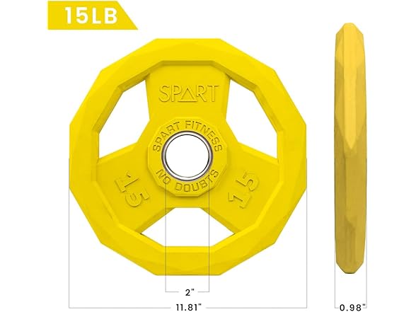 SPART Color Weight Plate 2-Inch 15LB Pair