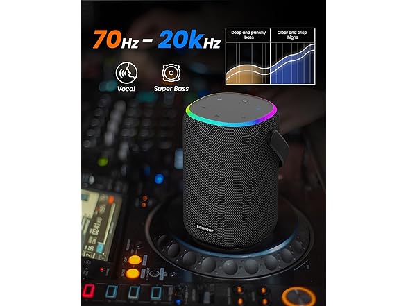 ZICOROOP 50W IPX7 Waterproof Bluetooth Speaker