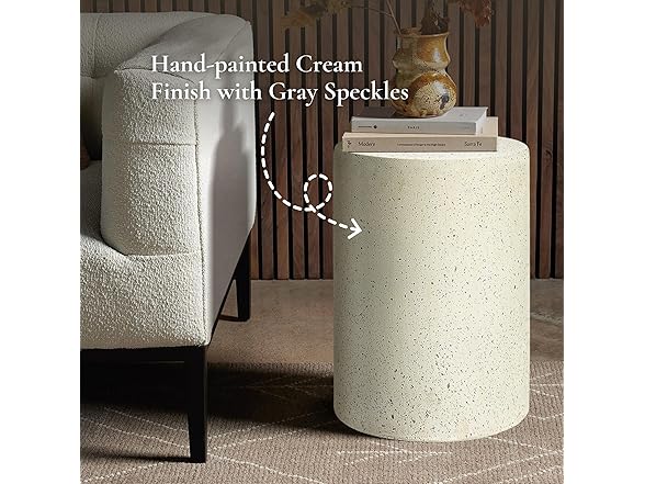 LuxenHome Outdoor Side Table, 18 Inch