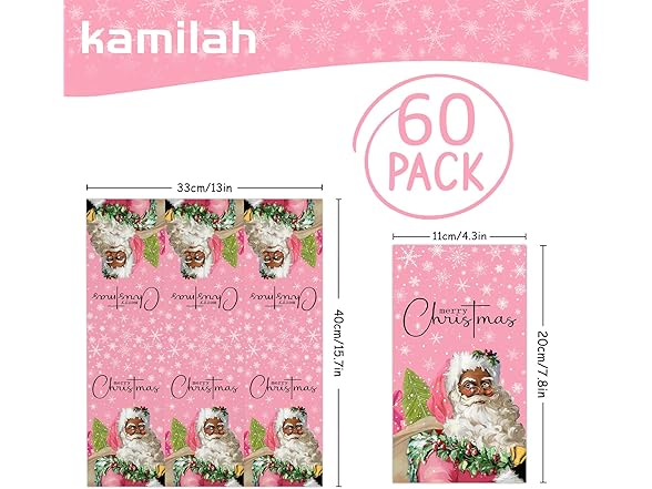Kamiilah 60 Pink Santa Claus Napkins