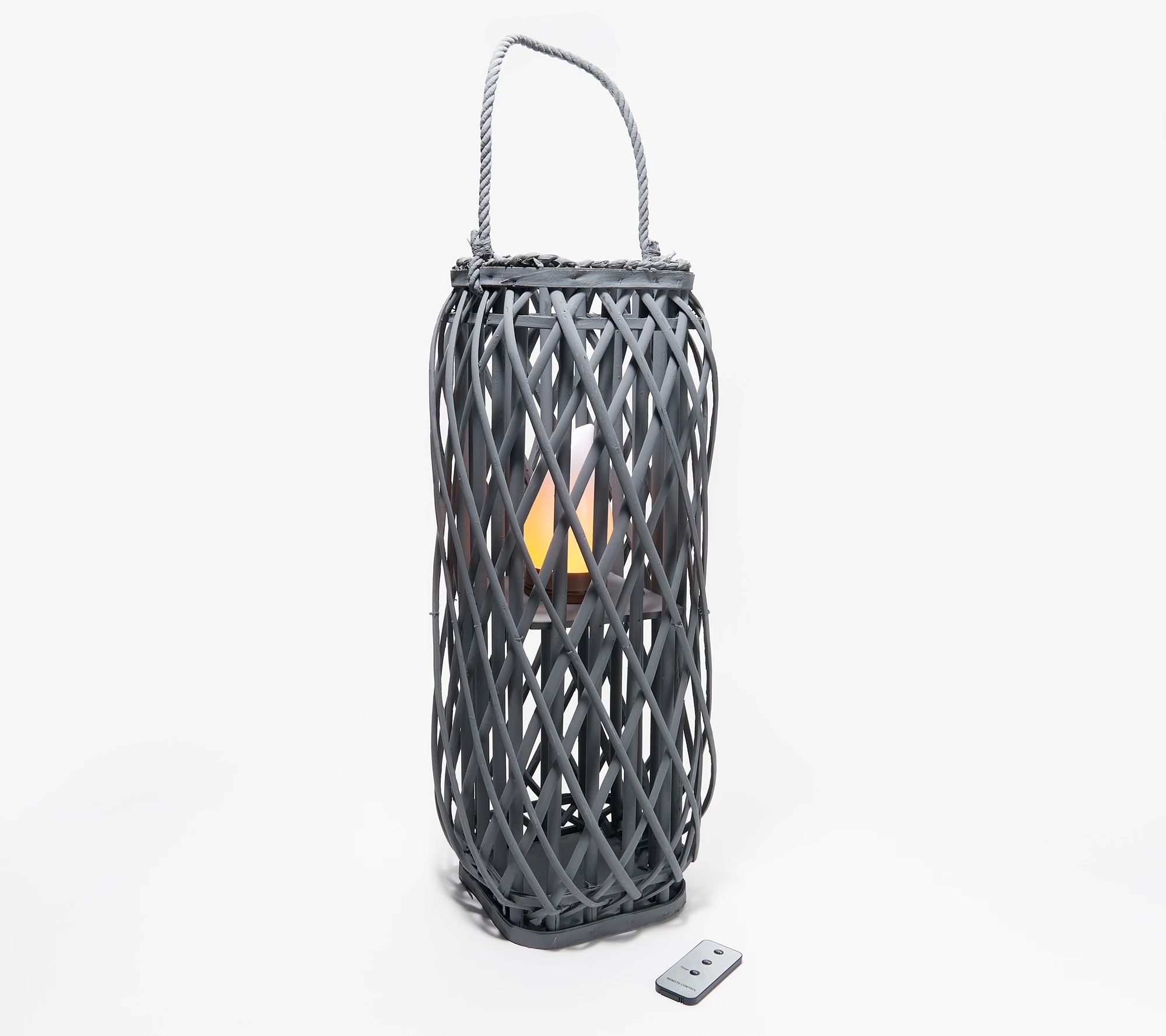 Barbara King 23" Square Wicker Lantern - Gallery 11