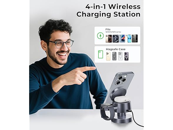 BLESSOURCE 4-in-1 Magnetic Wireless Charging Station - Gallery 6