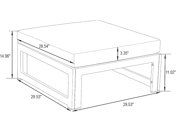 LeisureMod Ottoman Seat Set of 2