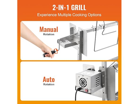 VEVOR Rotisserie Grill with Windscreen