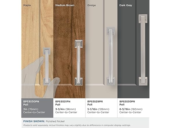 Amerock Mulholland Pull, 3", Nickel