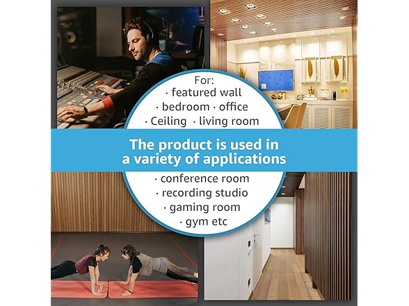 Art3d 4-Piece Wood Slat Acoustic Panels 