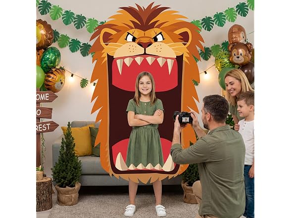 Bafei Lion Safari Party Door Banner Decor