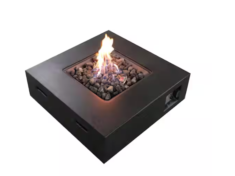 Tunearary B120P198383 30" Black Square Concrete Fire