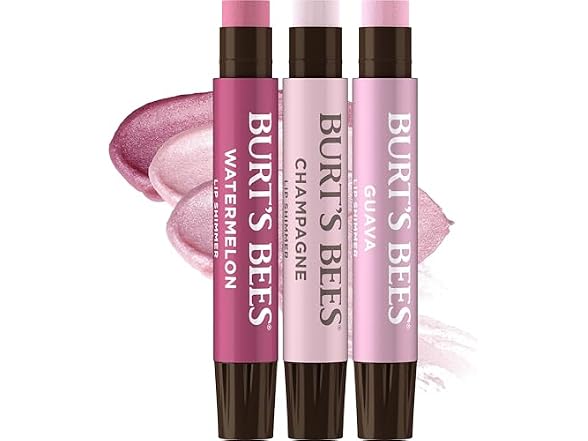 Burts Bees Lip Shimmer Pink Collection 3 Pack