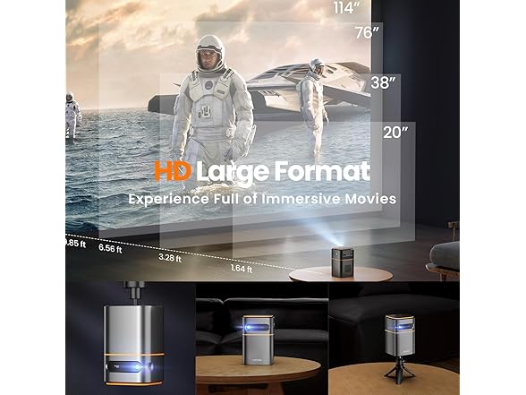 FATORK Mini Projector with 5G WiFi