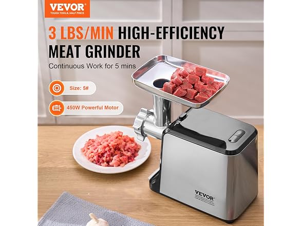 Meat Grinder, 3 Lbs/Min Capacity