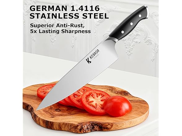KOSROR Kitchen Knife Set with Block