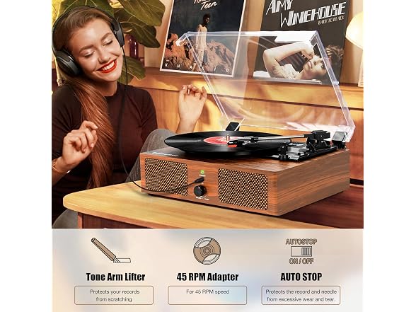 Vinyl Record Player Turntable with
