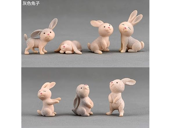 Bombom Tree 7 Pcs Cute Miniature Rabbit Figure 