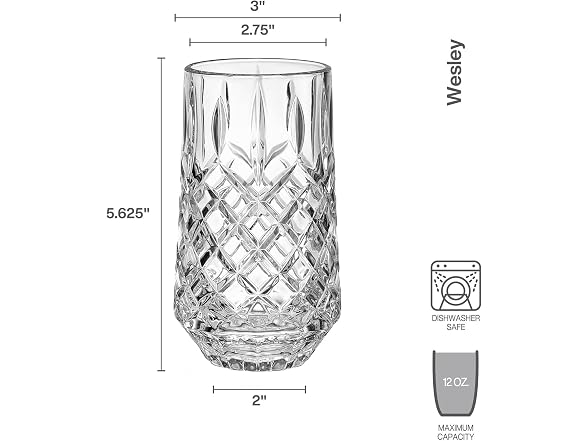 Mikasa Wesley Highball Tumbler Cups, Set Of 4