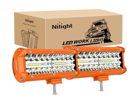 Nilight LED Light Bar 2PC 6.5Inch 120W Flood Spot Combo