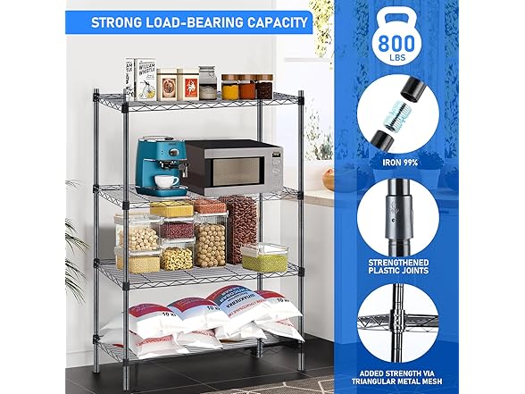 Healsmat Heavy Duty 4-Tier Shelving Units