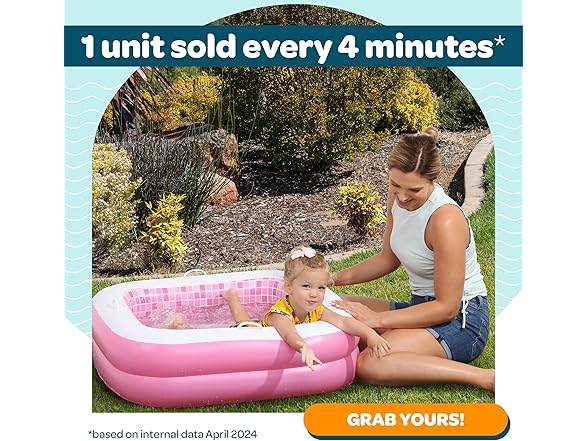 Grip A Pool 34" Pink Baby Pool