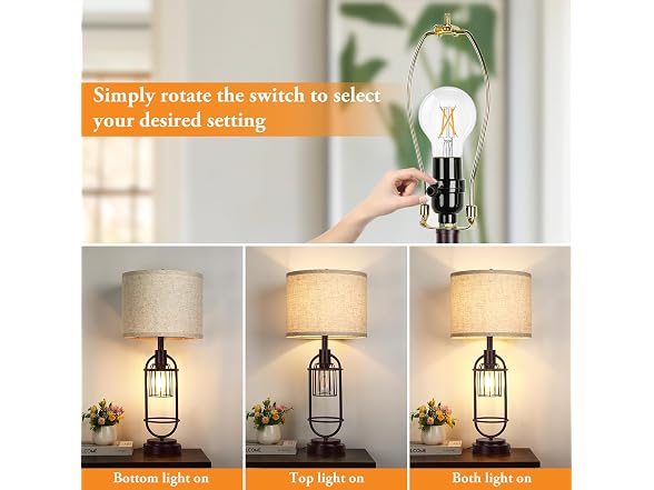 VerRon Table Lamp Brown 2 Pack
