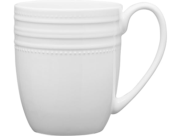 Mikasa Kamryn Bone China Lightweight Set of 4 Mugs, 13.5 Ounce