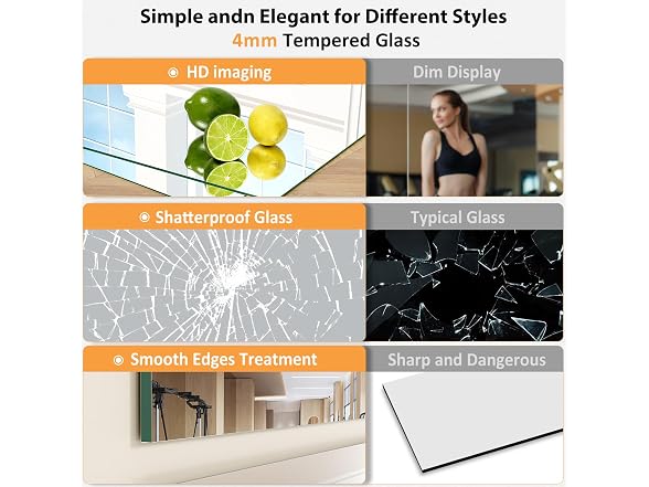 STAWDY Tempered Glass Home Gym Mirror