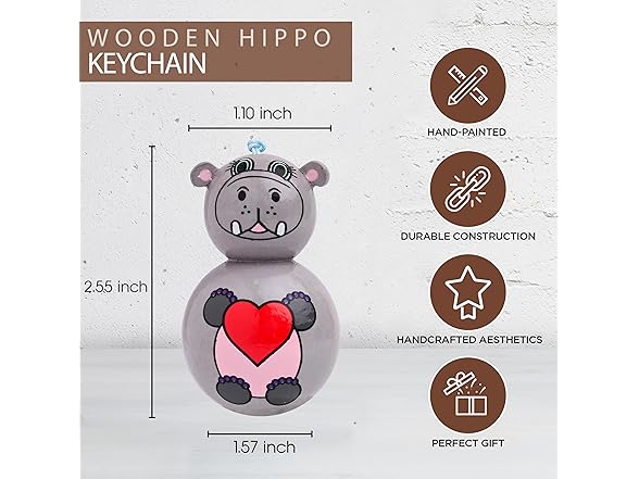 WYN Hippo Good Luck Keychain