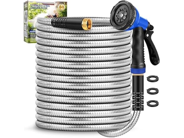 GAGALUGEC Stainless Steel Garden Hose - 75ft/100ft
