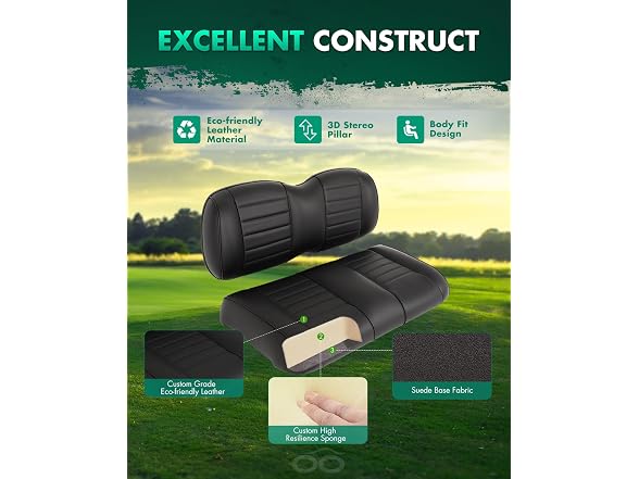 SCITOO Golf Cart Black Cushion Seat for Yamaha