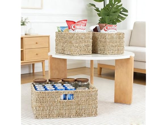 Suptinwear Wicker Storage Baskets Set of 3