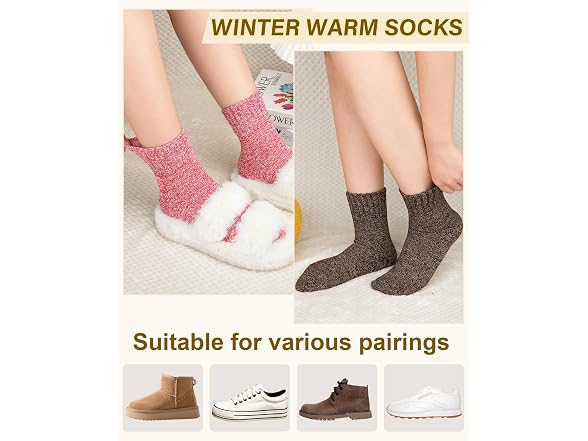 Loritta Women (L) Wool Socks Winter Crew Boot