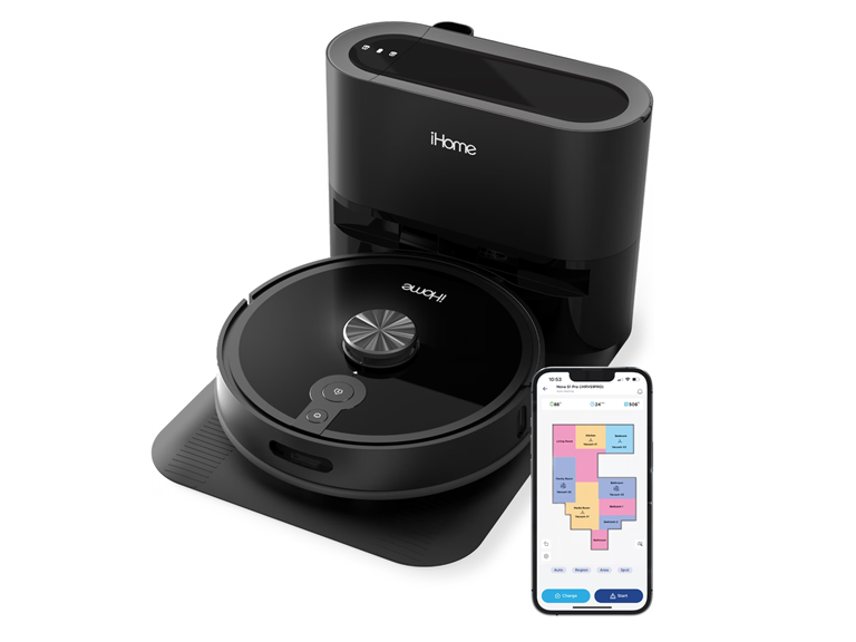 (NEW) iHome iHRVS1PRO-3BLK Nova S1 Pro Self Empty Robot V