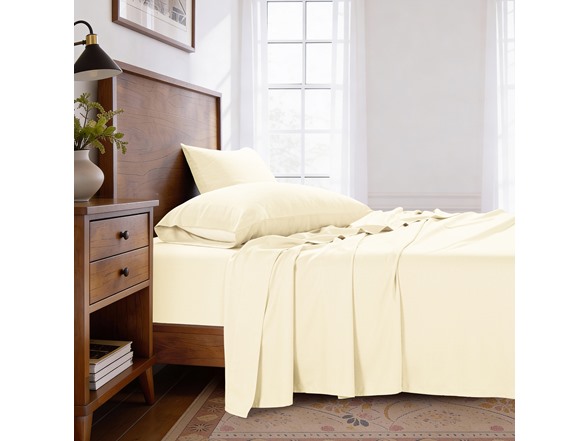 Kathy Ireland Lyocell & Linen Cotton 4PC Sheet Set