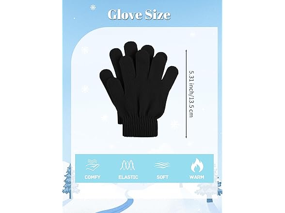 16 Pack Kids Stretchy Winter Gloves