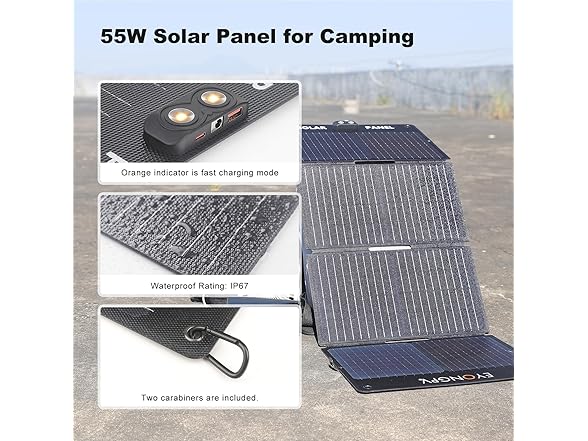 55W Portable Foldable Solar Panel