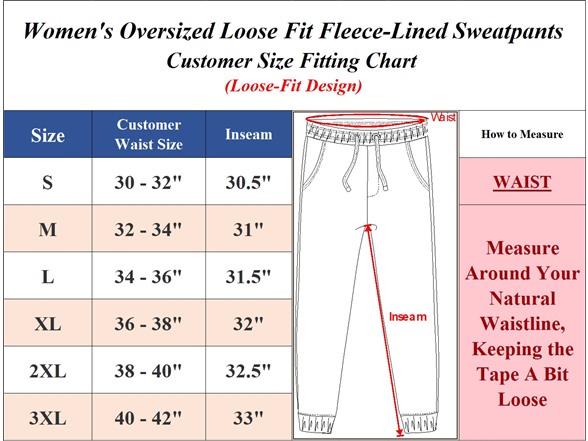 3Pk Womens Heavy Loose Fit Fleece Pants