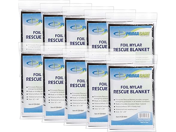 Emergency Mylar Thermal Blankets 20-Pack