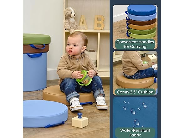 Children's Factory Round Floor Cushions for Classroom