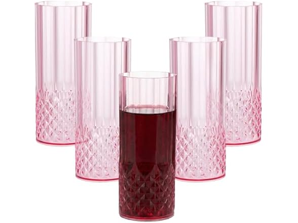 6" Pink Water Cups 14oz 12ct