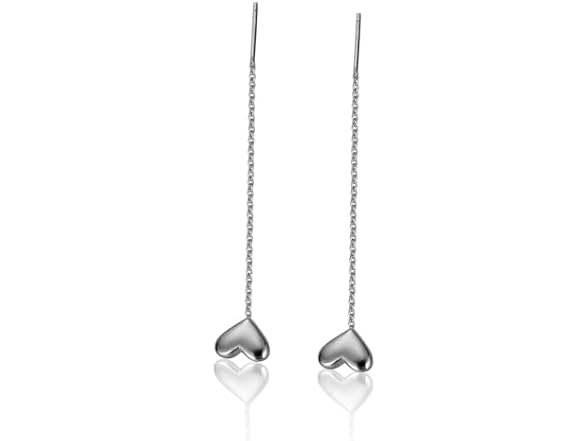 Heart Threader Chain Earrings