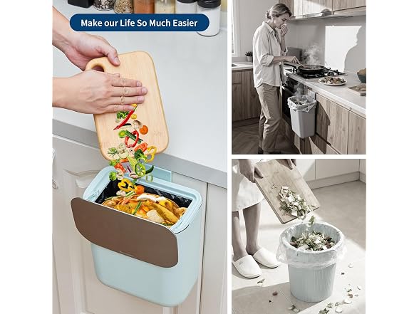 Compost Bin Kitchen for Countertop Green