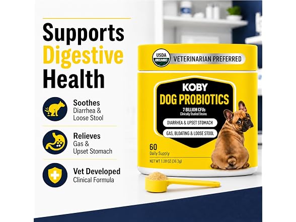 Koby Dog Probiotic Powder, 7B CFU with 8 Strains
