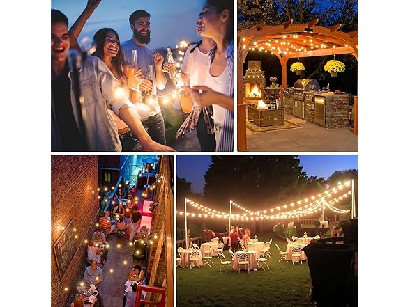 Brightever 120ft Outdoor G40 LED Globe String Lights