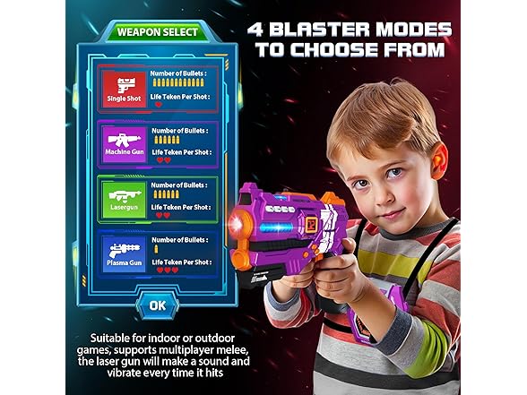 Laser Tag Guns Set of 4 Laser Tag Guns