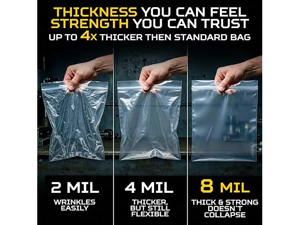 18" x 24" Heavy-Duty Large Zip Plastic Bags, 5 Count